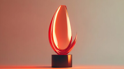Poster - An abstract 3d trophy with white background, a trophy cup representing a champion award for a sport victory, a winner prize for a competition success, a trophy cup representing a trophy cup for
