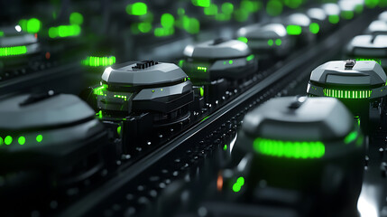 Poster - An automated robotic assembly line for manufacturing high-tech green energy electric vehicles, an artificial intelligence computer vision system is used to analyze, scan, and analyze production