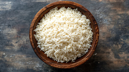 Poster - Biryani rice, in a wooden bowl top view