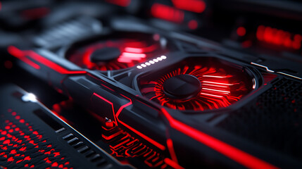 Aufkleber - Black and red computer graphics background