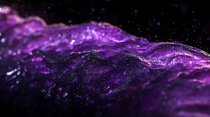 Fototapete - Black background with a purple glow on the left side, light effects, grainy film filter