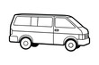 © Artistic Hasib - A clip art of Minivan outline illustration on white background