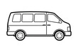 © Artistic Hasib - A clip art of Minivan outline illustration on white background