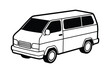 © Artistic Hasib - A clip art of Minivan outline illustration on white background