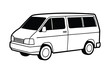 © Artistic Hasib - A clip art of Minivan outline illustration on white background