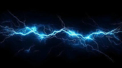 Poster - Abstract Blue Lightning Effect On Dark Background