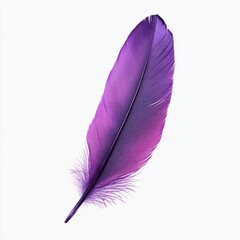 Poster - Elegant Purple Feather: A Captivating Single Plumage on a Clean White Background, Emphasizing Texture and Grace.