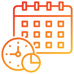 Poster - Time Allocation Line Gradient Icon