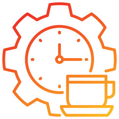 Poster - Break Time Line Gradient Icon