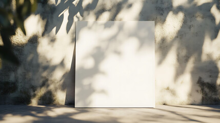 Fototapete - Blank white paper on a bright background, sunlight and shadows