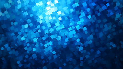Poster - Blue starry sky background with pixel art stars and squares simple geometric space grid pattern for game or motion graphics animation