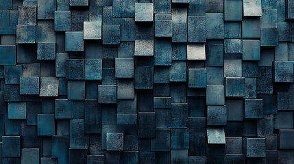 Leinwandbilder - Blue squares background for technology abstract business concept