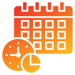 Poster - Time Allocation Glyph Gradient Icon