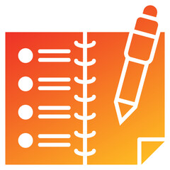 Poster - Memo Pad Glyph Gradient Icon
