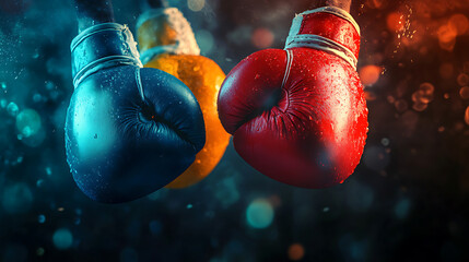 Poster - Boxing background in vivid colors