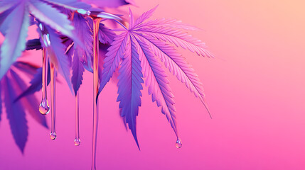 Aufkleber - Cannabis marijuana leaf colourful background with dripping oil