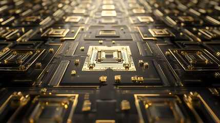 Fototapete - Chip circuit technology background