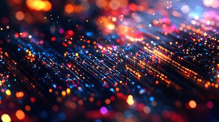 Poster - Close-up photo of night cityscape symbolizing fast network and connection technology