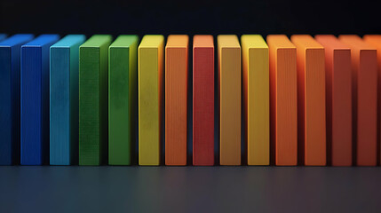 Poster - Colorful Geometric Blocks In Rainbow Spectrum