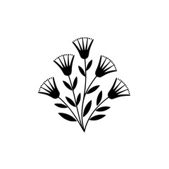  Minimalist Black Flower Bouquet on White Background