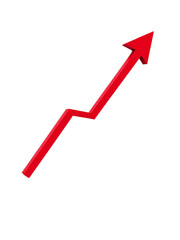 Poster - a vibrant red upward-trending graphic chart, perfect for presentations, websites, or marketing mater