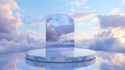 Poster - Abstract geometric minimal podium background shape for cosmetic and product display showcase, 3d render