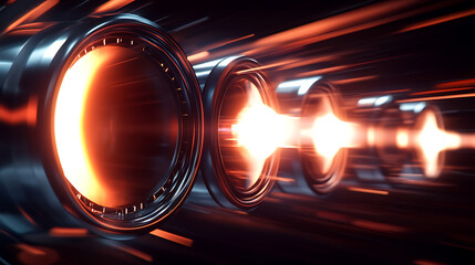 Poster - 3d illustration of futuristic hypersonic jet engine thrusters