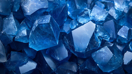 Poster - A blue background made of geometric pieces