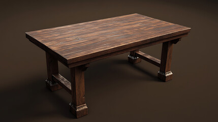 Poster - A brown wooden table