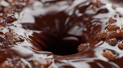 Poster - A close-up photo of the chocolate coating on the donut