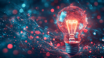 Aufkleber - A conceptual image showcasing a light bulb as a metaphor for a creative and innovative idea, symbolizing a new breakthrough and the process of brainstorming outside the conventional boundaries