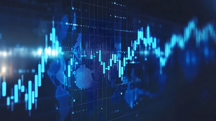 Poster - Background with a blue globe and digital technology
