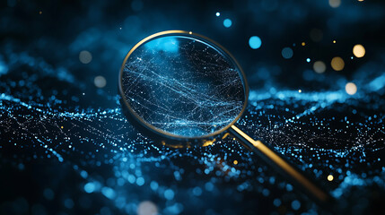 Aufkleber - A magnifying glass over an icon of dna, representing the detailed study and understanding of patterns in genes