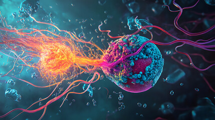 Aufkleber - A medical illustration depicting the process of artificial insemination and in vitro fertilization (ivf), showcasing the scientific and technological advancements in assisted reproductive treatments