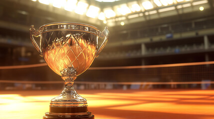 Leinwandbilder - A spectacular silver trophy at a sports event