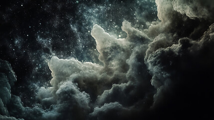 Poster - Abstract art of dust clouds of sand in motion on a black background
