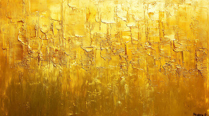 Poster - Decorative abstract art print set, golden brushstrokes, texture, design for wall decor, wallpaper, posters, cards, murals, hangings