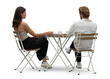 © Martin - Beautiful and elegant couple sitting in a cafe seen from back angle isolated on transparent background