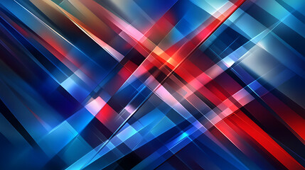 Aufkleber - Abstract background with blue and red gradients, geometric shapes, diagonal lines modern look