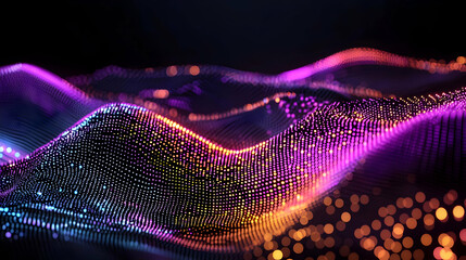 Poster - Abstract Colorful Digital Wave Pattern