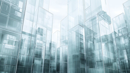 Aufkleber - Glass skyscrapers are built in the megalopolis of the future