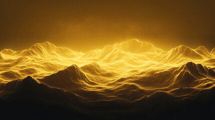 Aufkleber - Golden mountains with dark ridges, beautiful, minimalistic print for your decor for postcard, congratulations and poster