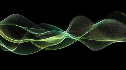 Poster - Green lines in motion on a black background