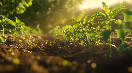 Poster - Growing plants and taking soil samples in a regenerative organic farm