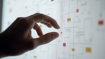 Poster - Hand touching on process diagram diagram