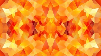 Aufkleber - Abstract orange and yellow geometric low poly pattern background.