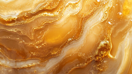 Poster - Liquid caramel syrup dulce de leche background, top view