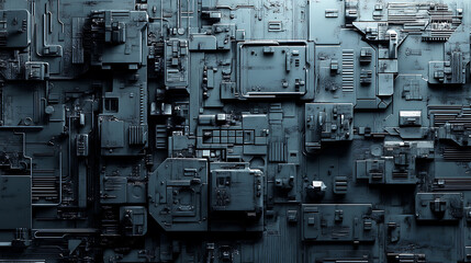 Poster - Images of parts of a modern city, 3d illustration