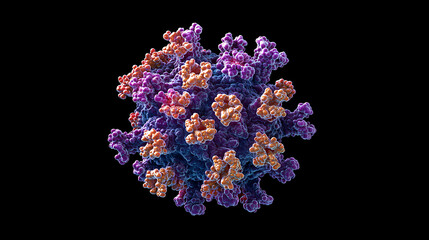 Poster - Macro coronavirus(covid-19) cell delta plus variant, ba, 5, ba, 2, 75, ba, 4(omicron covid), covid 19 delta plus variant sars ncov 2, mutated coronavirus sars-cov-2 flu disease pandemic