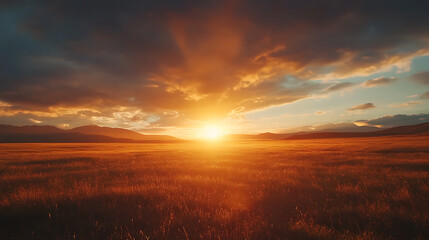 Aufkleber - Majestic 4k time-lapse stunning sunrise/sunset landscape with moving cloudsnature's breathtaking light show